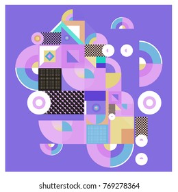 Trendy curvy geometric memphis elements colorful design. Retro vintage 90’s style texture, pattern and elements. Modern abstract culture background design and cover template.