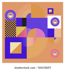 Trendy curvy geometric memphis elements colorful design. Retro vintage 90’s style texture, pattern and elements. Modern abstract culture background design and cover template.