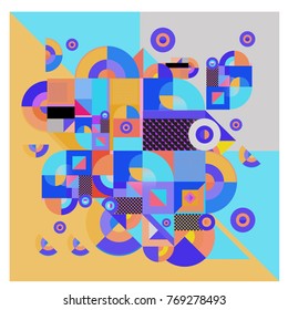 Trendy curvy geometric memphis elements colorful design. Retro vintage 90’s style texture, pattern and elements. Modern abstract culture background design and cover template.