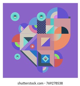 Trendy curvy geometric memphis elements colorful design. Retro vintage 90’s style texture, pattern and elements. Modern abstract culture background design and cover template.