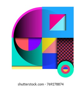 Trendy curvy geometric memphis elements colorful design. Retro 90’s style texture, pattern and elements. Modern abstract culture background design and cover template.