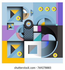 Trendy curvy geometric memphis elements colorful design. Retro 90’s style texture, pattern and elements. Modern abstract culture background design and cover template.
