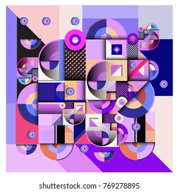 Trendy curvy geometric memphis elements colorful design. Retro 90’s style texture, pattern and elements. Modern abstract culture background design and cover template.