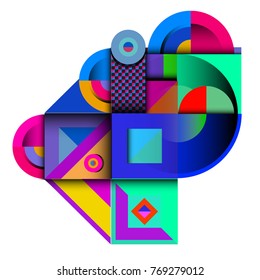 Trendy curvy geometric memphis elements colorful design. Retro 90’s style texture, pattern and elements. Modern abstract culture background design and cover template.