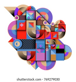 Trendy curvy geometric memphis elements colorful design. Retro 90’s style texture, pattern and elements. Modern abstract culture background design and cover template.