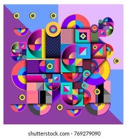 Trendy kurvige geometrische Memphis Elemente bunt Design. Retro 90er Jahre Stil Textur, Muster und Elemente. Modernes abstraktes Kulturhintergrund-Design und Cover-Vorlage.