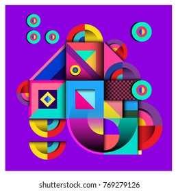 Trendy curvy geometric memphis elements colorful design. Retro 90’s style texture, pattern and elements. Modern abstract culture background design and cover template.