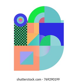 Trendy curvy geometric memphis elements colorful design. Retro 90’s style texture, pattern and elements. Modern abstract culture background design and cover template.