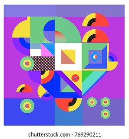 Trendy curvy geometric memphis elements colorful design. Retro 90’s style texture, pattern and elements. Modern abstract culture background design and cover template.