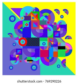 Trendy curvy geometric memphis elements colorful design. Retro 90’s style texture, pattern and elements. Modern abstract culture background design and cover template.