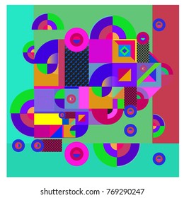 Trendy curvy geometric memphis elements colorful design. Retro 90’s style texture, pattern and elements. Modern abstract culture background design and cover template.