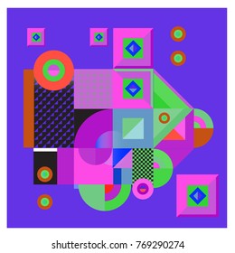 Trendy curvy geometric memphis elements colorful design. Retro 90’s style texture, pattern and elements. Modern abstract culture background design and cover template.