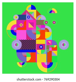Trendy curvy geometric memphis elements colorful design. Retro 90’s style texture, pattern and elements. Modern abstract culture background design and cover template.