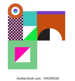Trendy curvy geometric memphis elements colorful design. Retro 90’s style texture, pattern and elements. Modern abstract culture background design and cover template.
