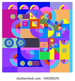 Trendy curvy geometric memphis elements colorful design. Retro 90’s style texture, pattern and elements. Modern abstract culture background design and cover template.