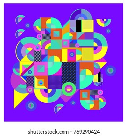 Trendy curvy geometric memphis elements colorful design. Retro 90’s style texture, pattern and elements. Modern abstract culture background design and cover template.