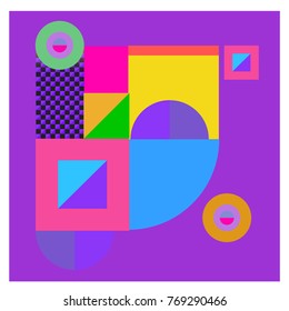 Trendy curvy geometric memphis elements colorful design. Retro 90’s style texture, pattern and elements. Modern abstract culture background design and cover template.