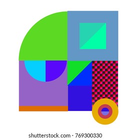 Trendy curvy geometric memphis elements colorful design. Retro 90’s style texture, pattern and elements. Modern abstract culture background design and cover template.