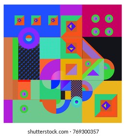 Trendy curvy geometric memphis elements colorful design. Retro 90’s style texture, pattern and elements. Modern abstract culture background design and cover template.