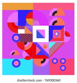 Trendy curvy geometric memphis elements colorful design. Retro 90’s style texture, pattern and elements. Modern abstract culture background design and cover template.