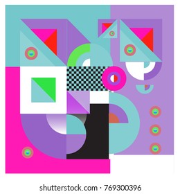 Trendy curvy geometric memphis elements colorful design. Retro 90’s style texture, pattern and elements. Modern abstract culture background design and cover template.