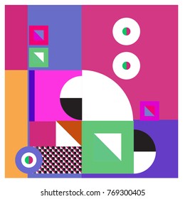 Trendy curvy geometric memphis elements colorful design. Retro 90’s style texture, pattern and elements. Modern abstract culture background design and cover template.