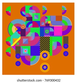Trendy curvy geometric memphis elements colorful design. Retro 90’s style texture, pattern and elements. Modern abstract culture background design and cover template.