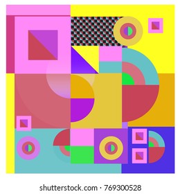 Trendy curvy geometric memphis elements colorful design. Retro 90’s style texture, pattern and elements. Modern abstract culture background design and cover template.