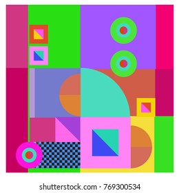 Trendy curvy geometric memphis elements colorful design. Retro 90’s style texture, pattern and elements. Modern abstract culture background design and cover template.