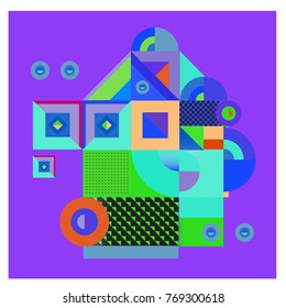 Trendy curvy geometric memphis elements colorful design. Retro 90’s style texture, pattern and elements. Modern abstract culture background design and cover template.