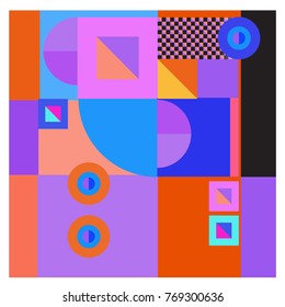 Trendy curvy geometric memphis elements colorful design. Retro 90’s style texture, pattern and elements. Modern abstract culture background design and cover template.