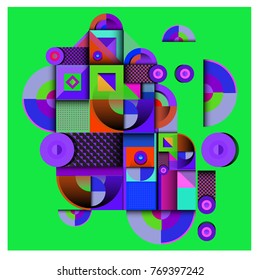 Trendy curvy geometric memphis elements colorful design. Retro 90’s style texture, pattern and elements. Modern abstract culture background design and cover template.
