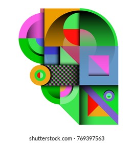 Trendy curvy geometric memphis elements colorful design. Retro 90’s style texture, pattern and elements. Modern abstract culture background design and cover template.