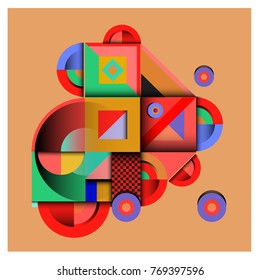 Trendy curvy geometric memphis elements colorful design. Retro 90’s style texture, pattern and elements. Modern abstract culture background design and cover template.