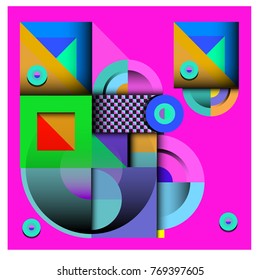 Trendy curvy geometric memphis elements colorful design. Retro 90’s style texture, pattern and elements. Modern abstract culture background design and cover template.