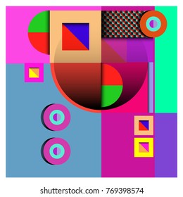 Trendy curvy geometric memphis elements colorful design. Retro 90’s style texture, pattern and elements. Modern abstract culture background design and cover template.