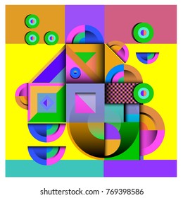Trendy curvy geometric memphis elements colorful design. Retro 90’s style texture, pattern and elements. Modern abstract culture background design and cover template.