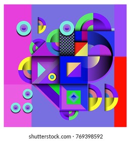Trendy curvy geometric memphis elements colorful design. Retro 90’s style texture, pattern and elements. Modern abstract culture background design and cover template.