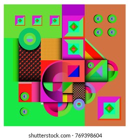 Trendy curvy geometric memphis elements colorful design. Retro 90’s style texture, pattern and elements. Modern abstract culture background design and cover template.