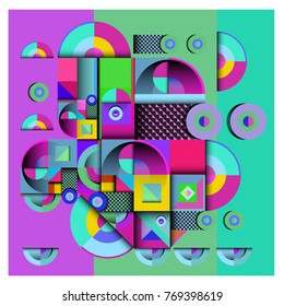 Trendy curvy geometric memphis elements colorful design. Retro 90’s style texture, pattern and elements. Modern abstract culture background design and cover template.