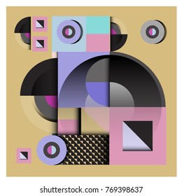 Trendy curvy geometric memphis elements colorful design. Retro 90’s style texture, pattern and elements. Modern abstract culture background design and cover template.