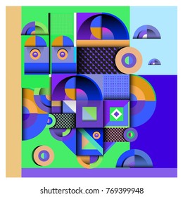 Trendy curvy geometric memphis elements colorful design. Retro 90’s style texture, pattern and elements. Modern abstract culture background design and cover template.