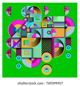 Trendy curvy geometric memphis elements colorful design. Retro 90’s style texture, pattern and elements. Modern abstract culture background design and cover template.