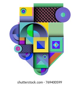 Trendy curvy geometric memphis elements colorful design. Retro 90’s style texture, pattern and elements. Modern abstract culture background design and cover template.