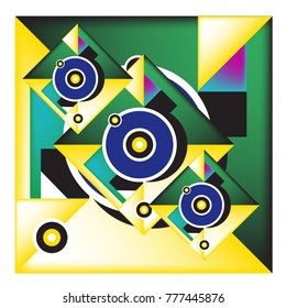 Trendy curvy geometric memphis elements colorful design. Retro 90’s style texture, pattern and elements. Modern abstract culture background design and cover template.
