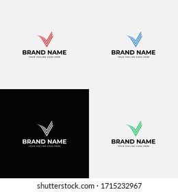 Trendy Curvy Line Letter V Logo Design Inspiration. Creative flat minimalist v letter icon design concept for business or corporate identity.