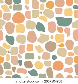 Moda de moda adorable a mano dibujada a mano sin fisuras en color con piedra aplastada. Fondos de diseño para fondo de pared, cubierta. Ilustración vectorial.