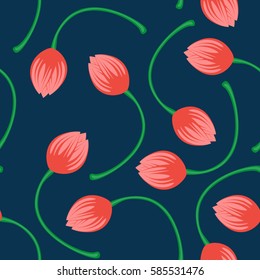 Trendy cute seamless floral pattern in 80s style for decoration, can be used as phone cases design, throw pillows or bed linen fabrics