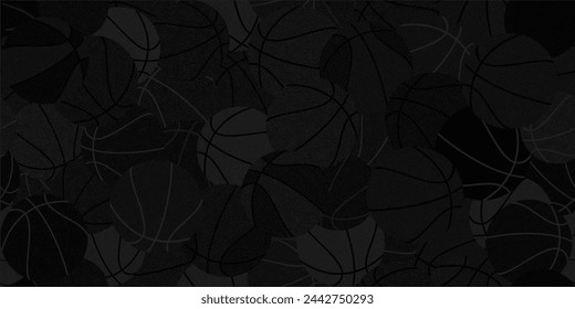 Trendy Dark Black Seamless Abstract Urban Graffiti Style Streetball Or Basketball Background Art