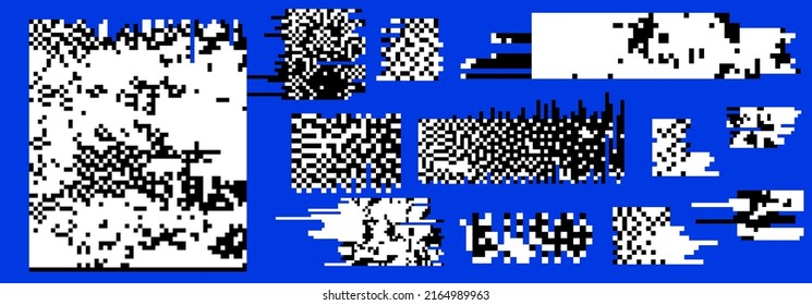 Trendy Data Moshing Pixelated Background. Abstract geometric illustration.